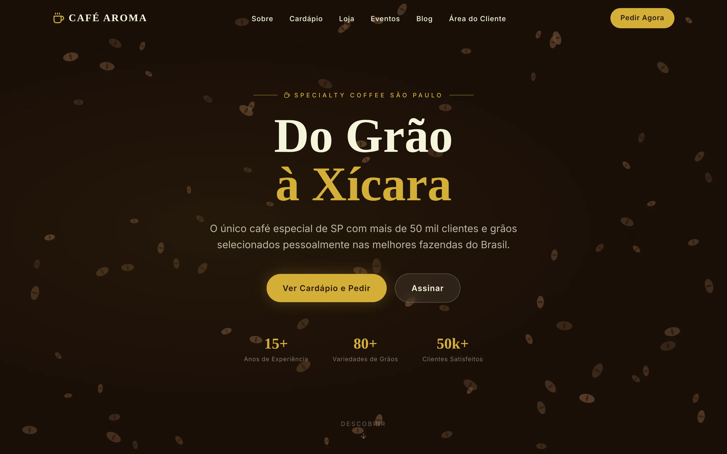 Café Aroma — tela 1 do site