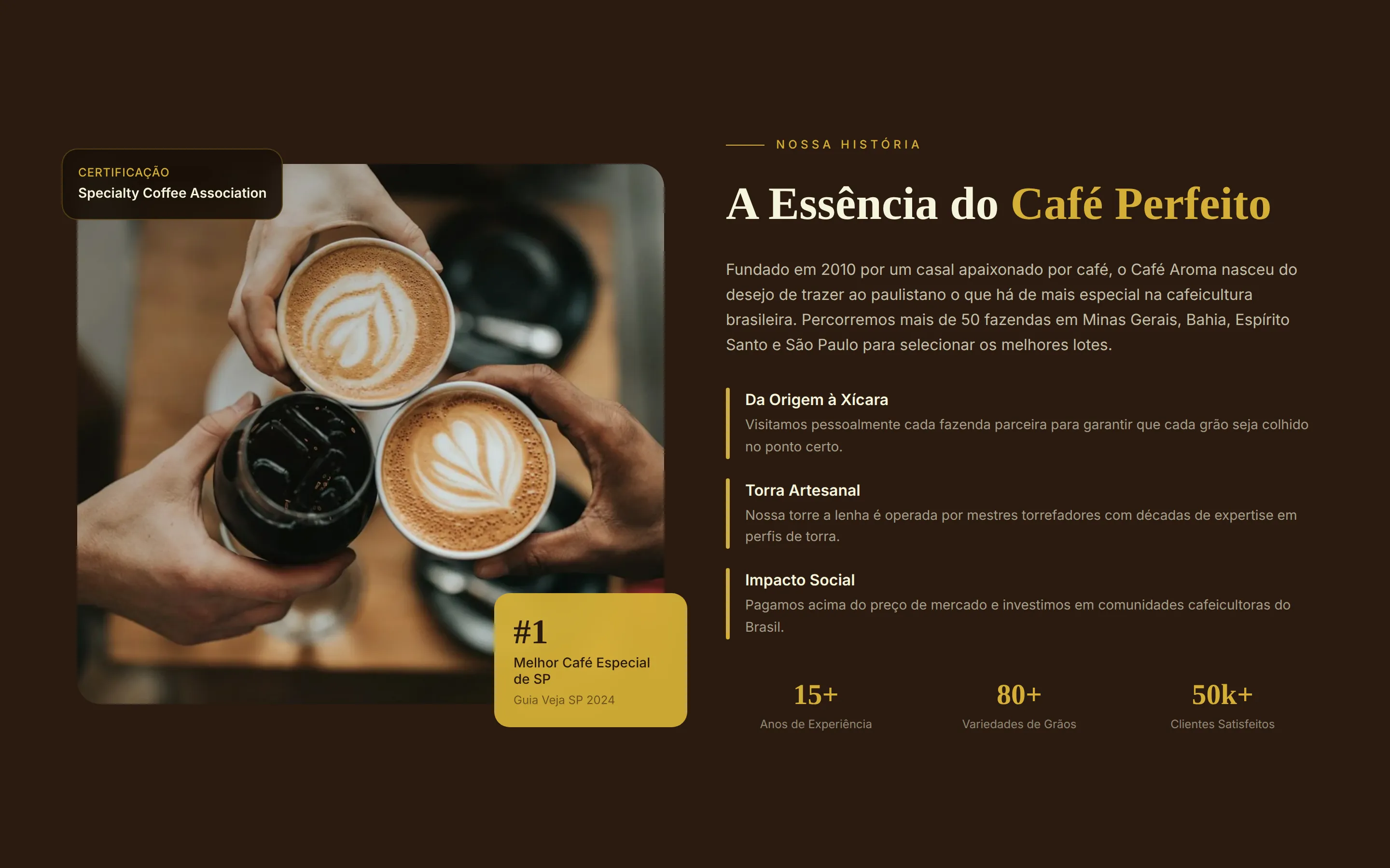 Café Aroma — tela 3 do site