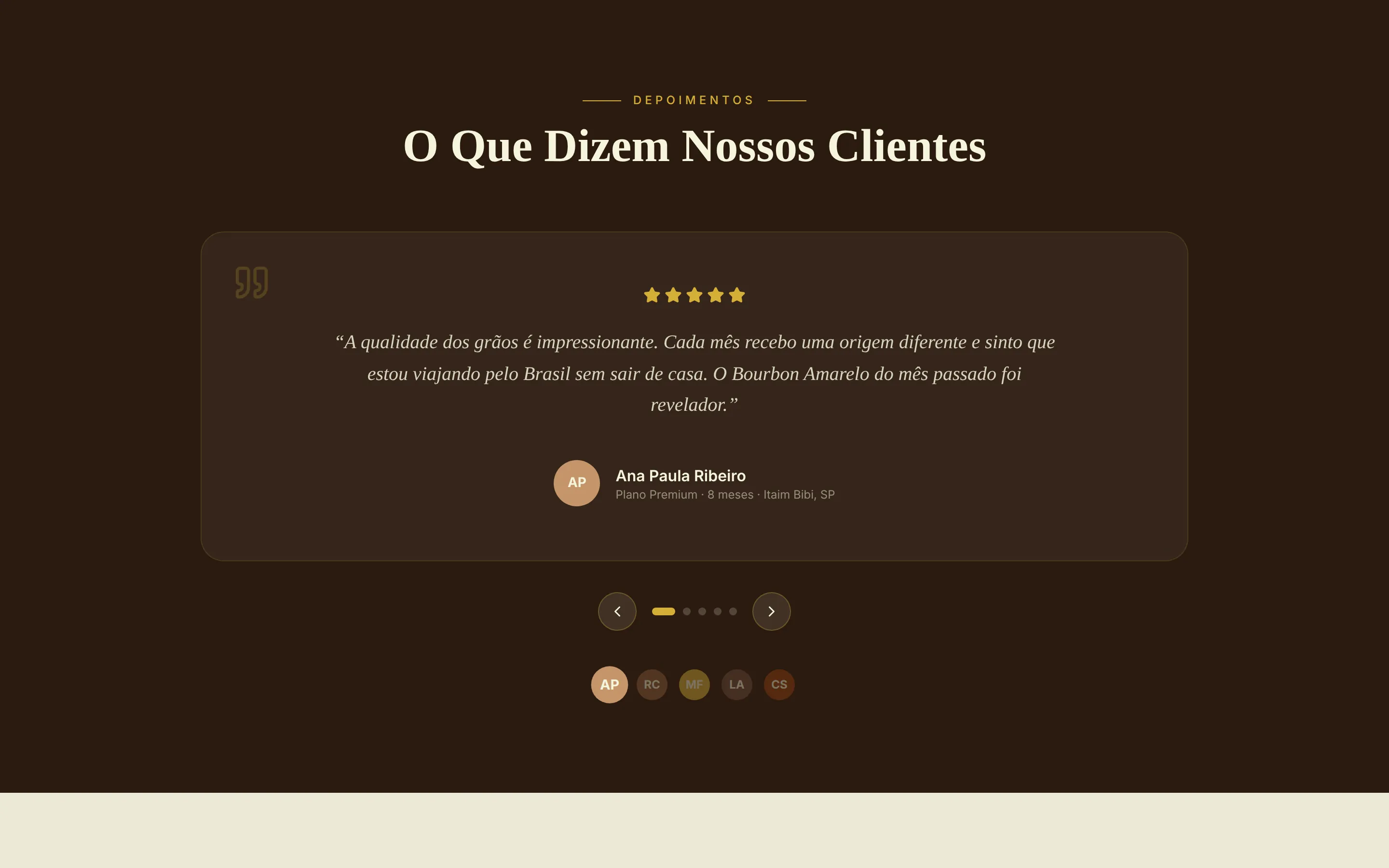 Café Aroma — tela 6 do site
