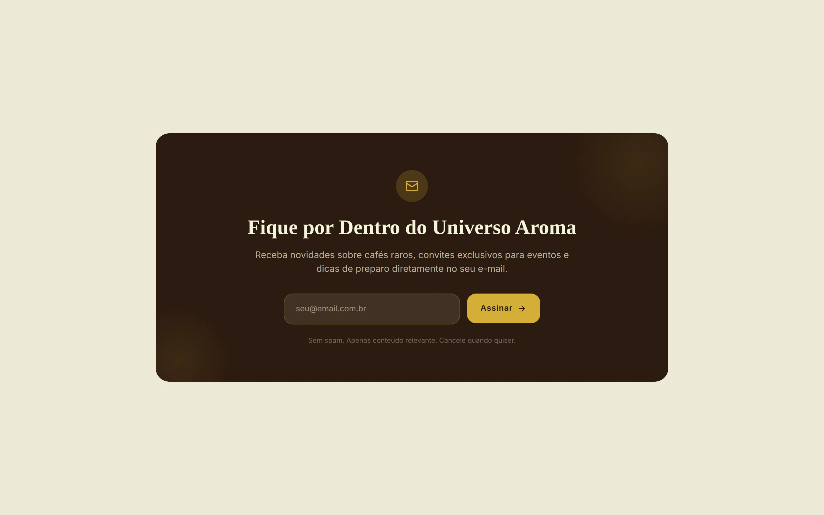 Café Aroma — tela 7 do site