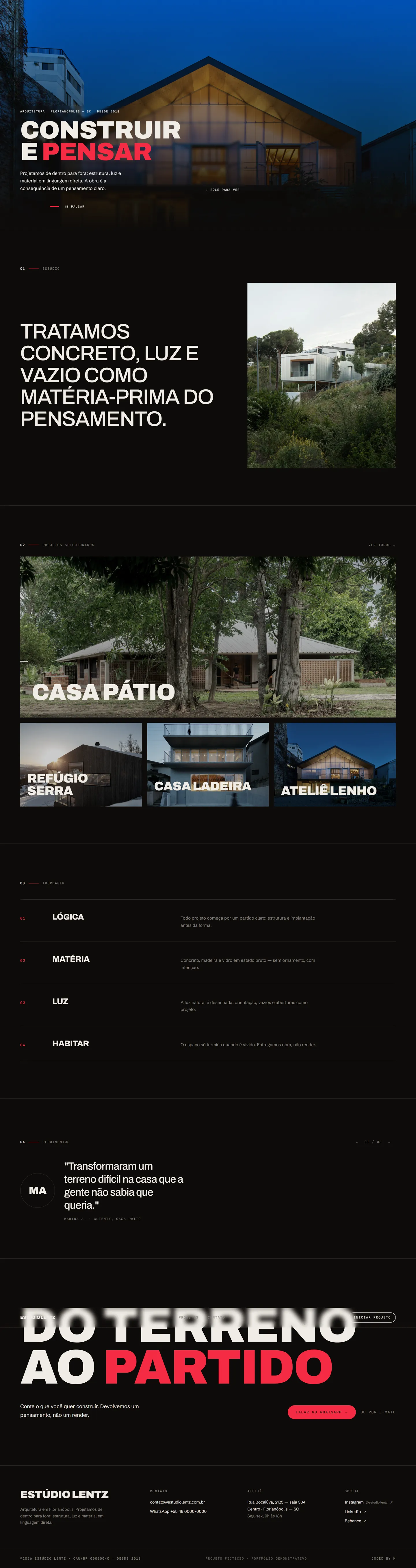 Estúdio Lentz — site desktop
