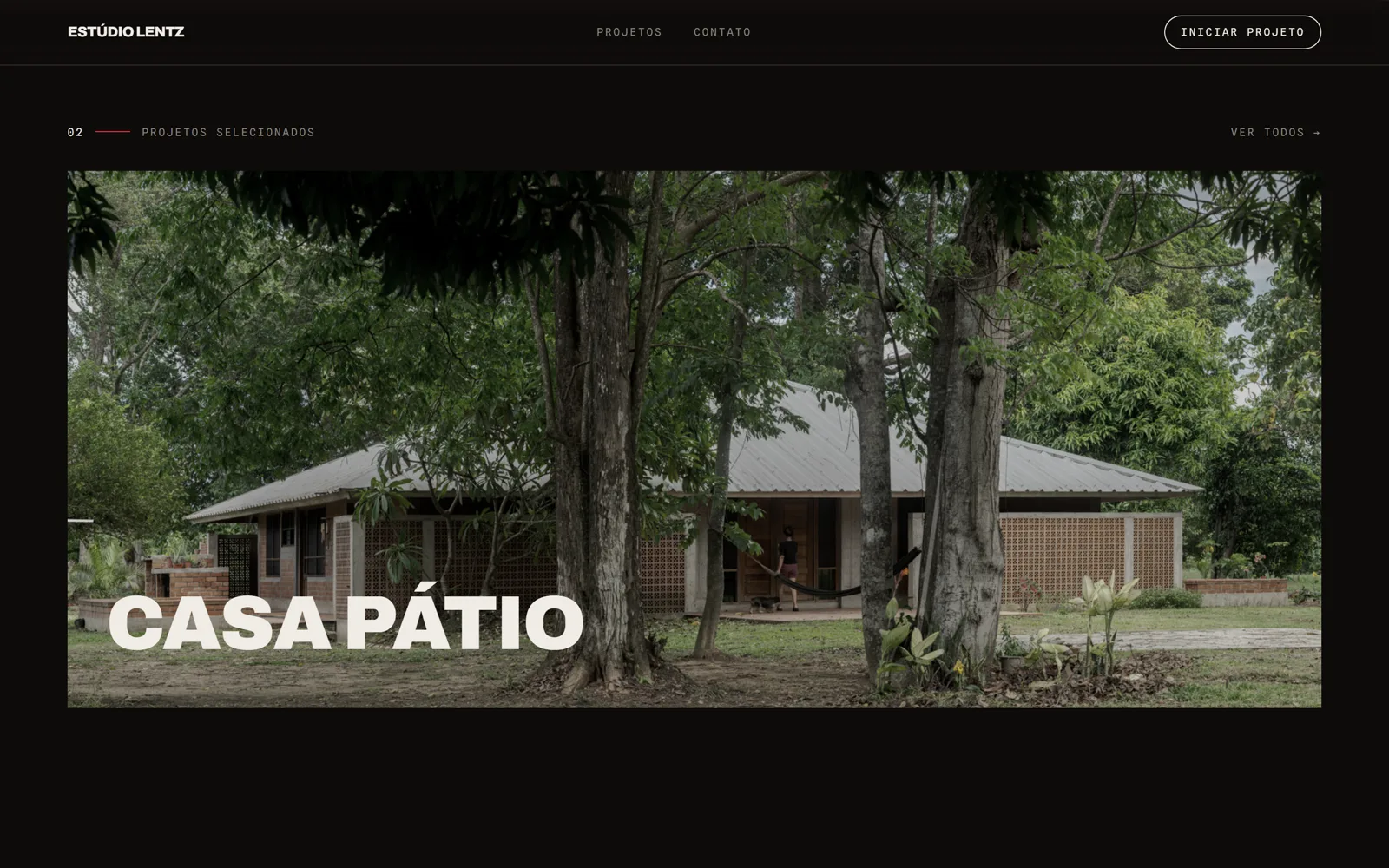 Estúdio Lentz — tela 2 do site
