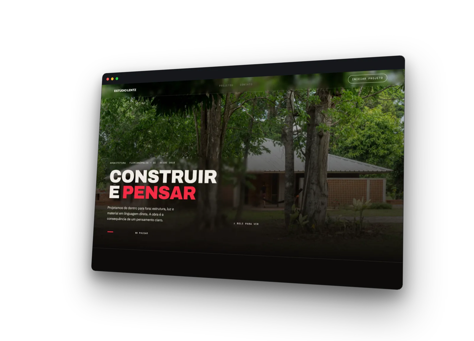 Estúdio Lentz — mockup 3D desktop