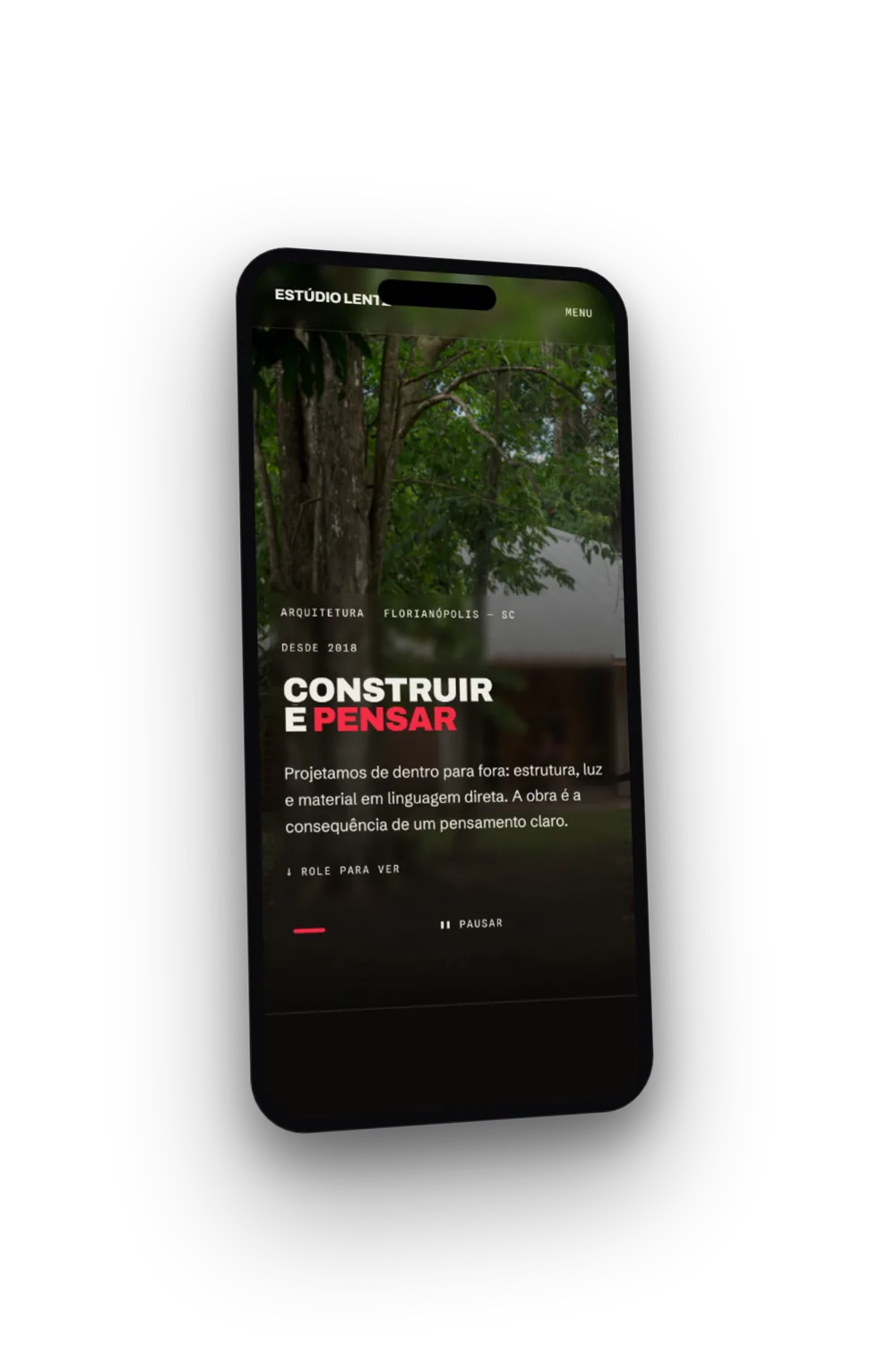 Estúdio Lentz — mockup 3D mobile