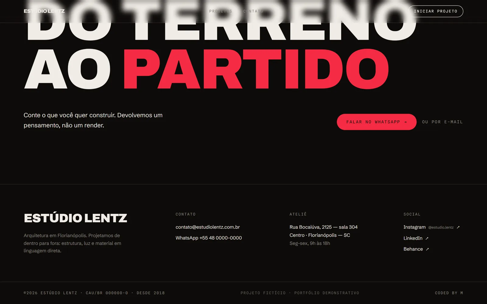 Estúdio Lentz — tela 7 do site