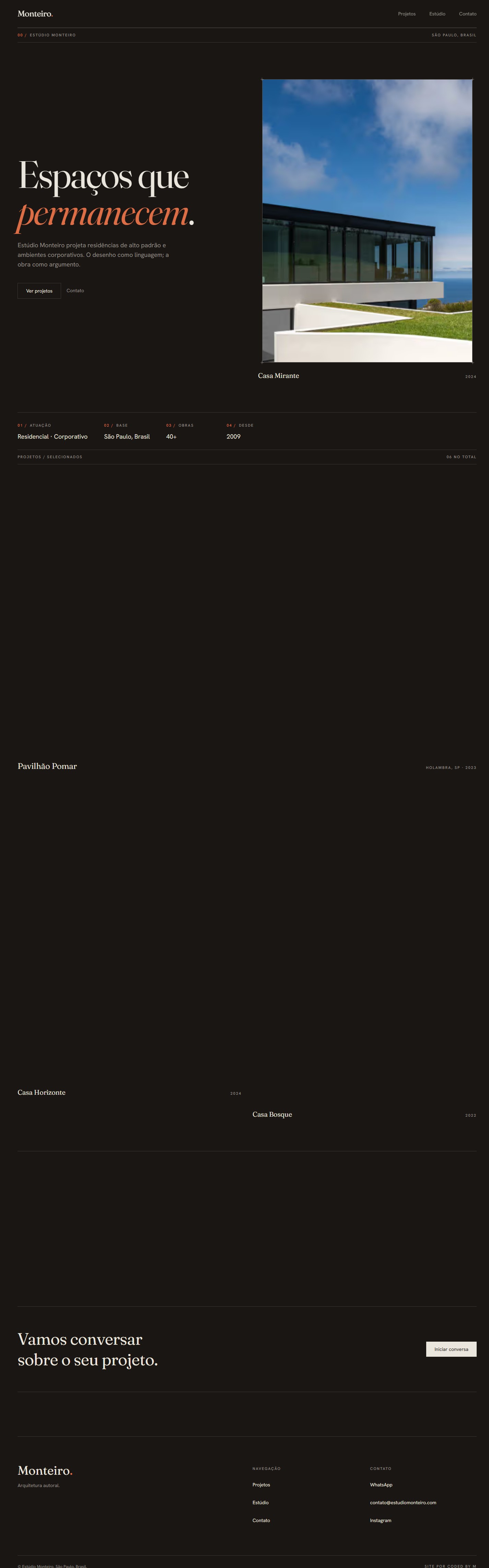 Estúdio Monteiro — site desktop
