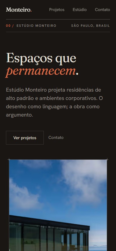 Estúdio Monteiro — tela 2 do site
