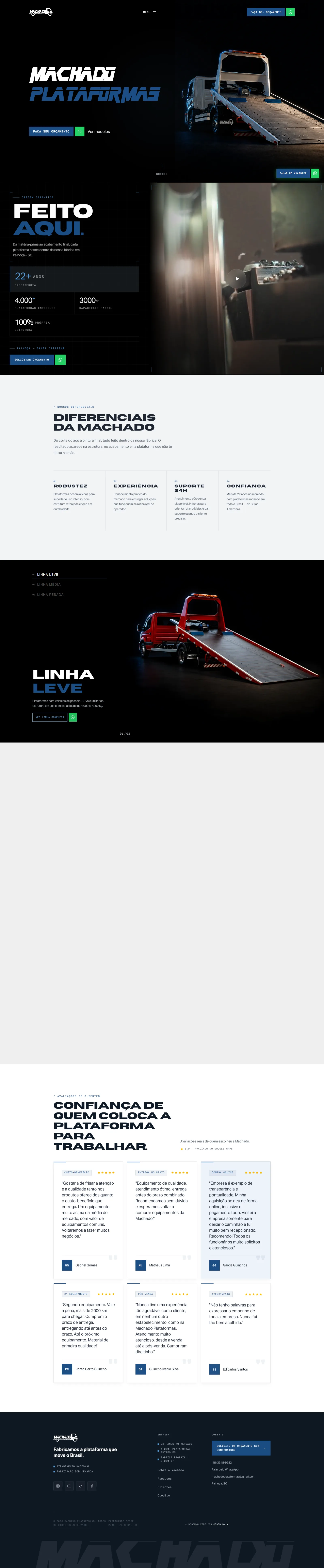 Machado Plataformas — site desktop