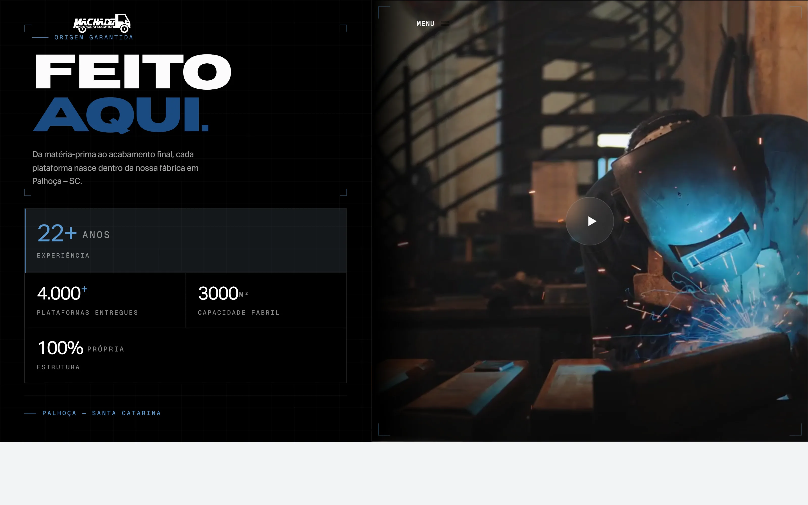 Machado Plataformas — tela 2 do site