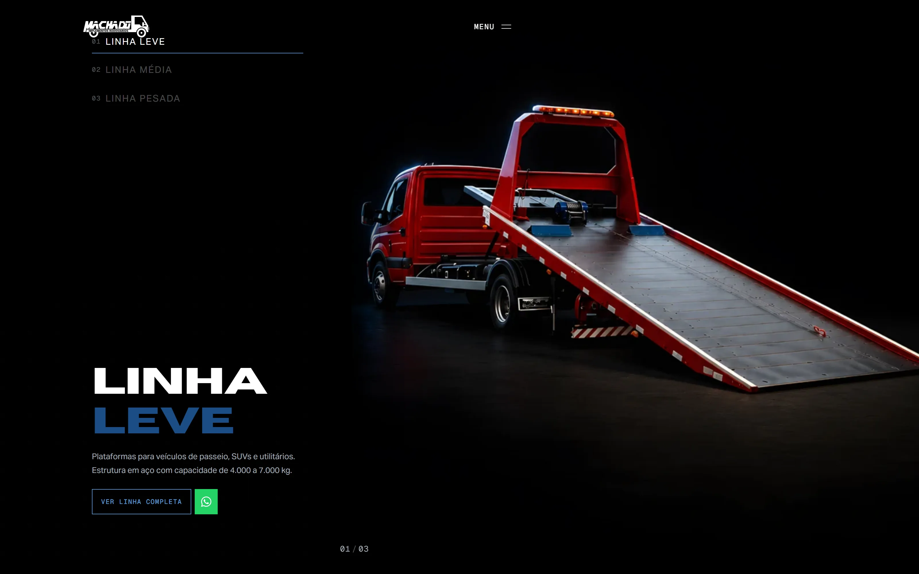 Machado Plataformas — tela 3 do site