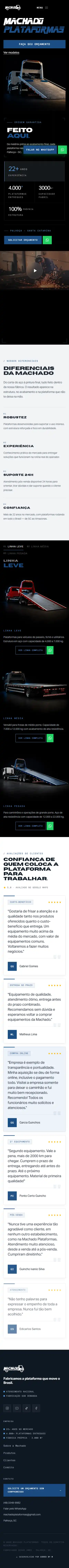 Machado Plataformas — site mobile