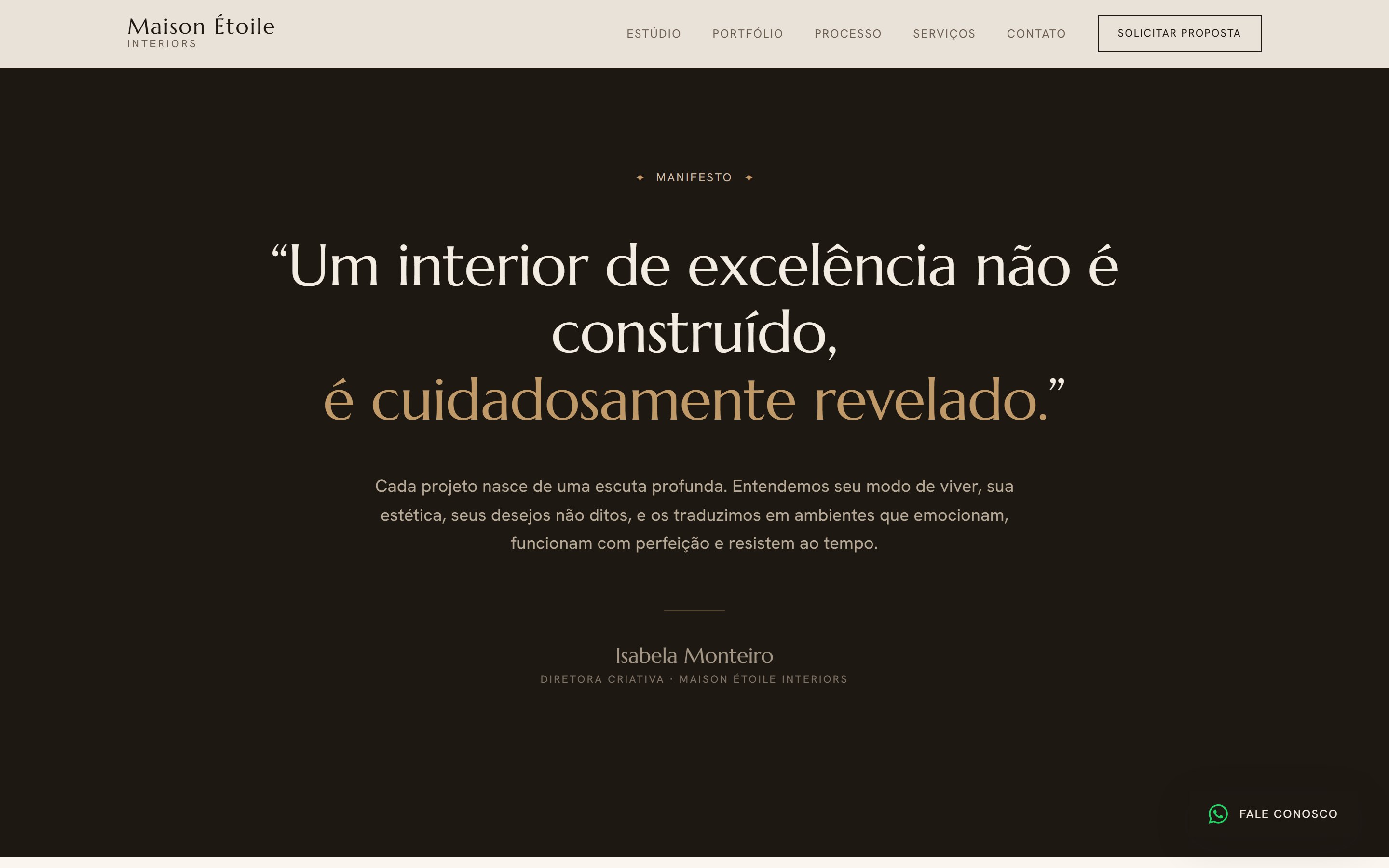 Maison Étoile Interiors — tela 3 do site