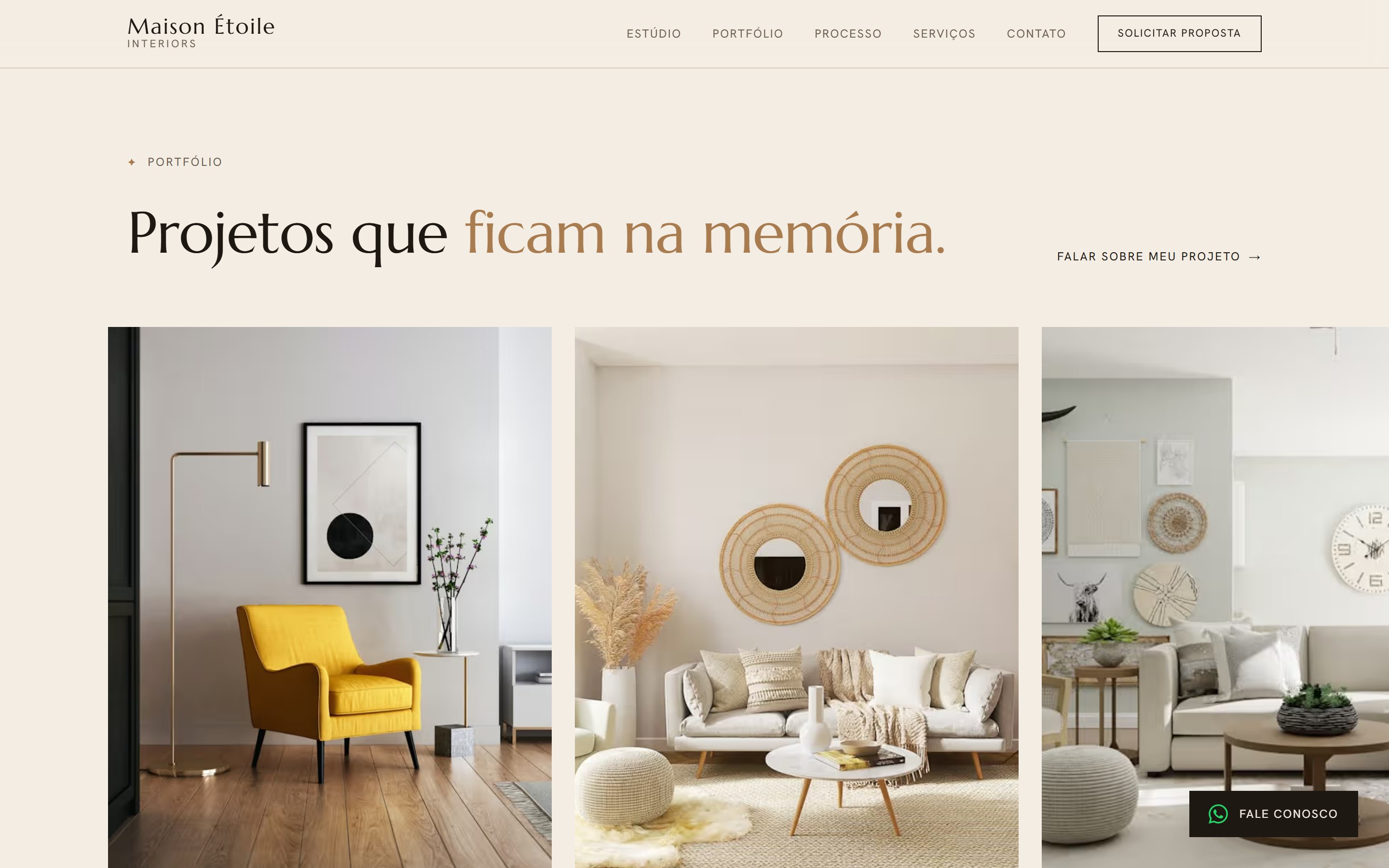 Maison Étoile Interiors — tela 2 do site