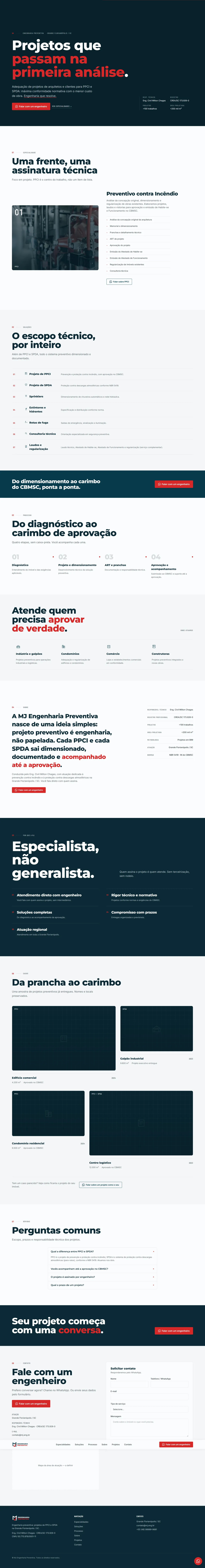MJ Engenharia — site desktop