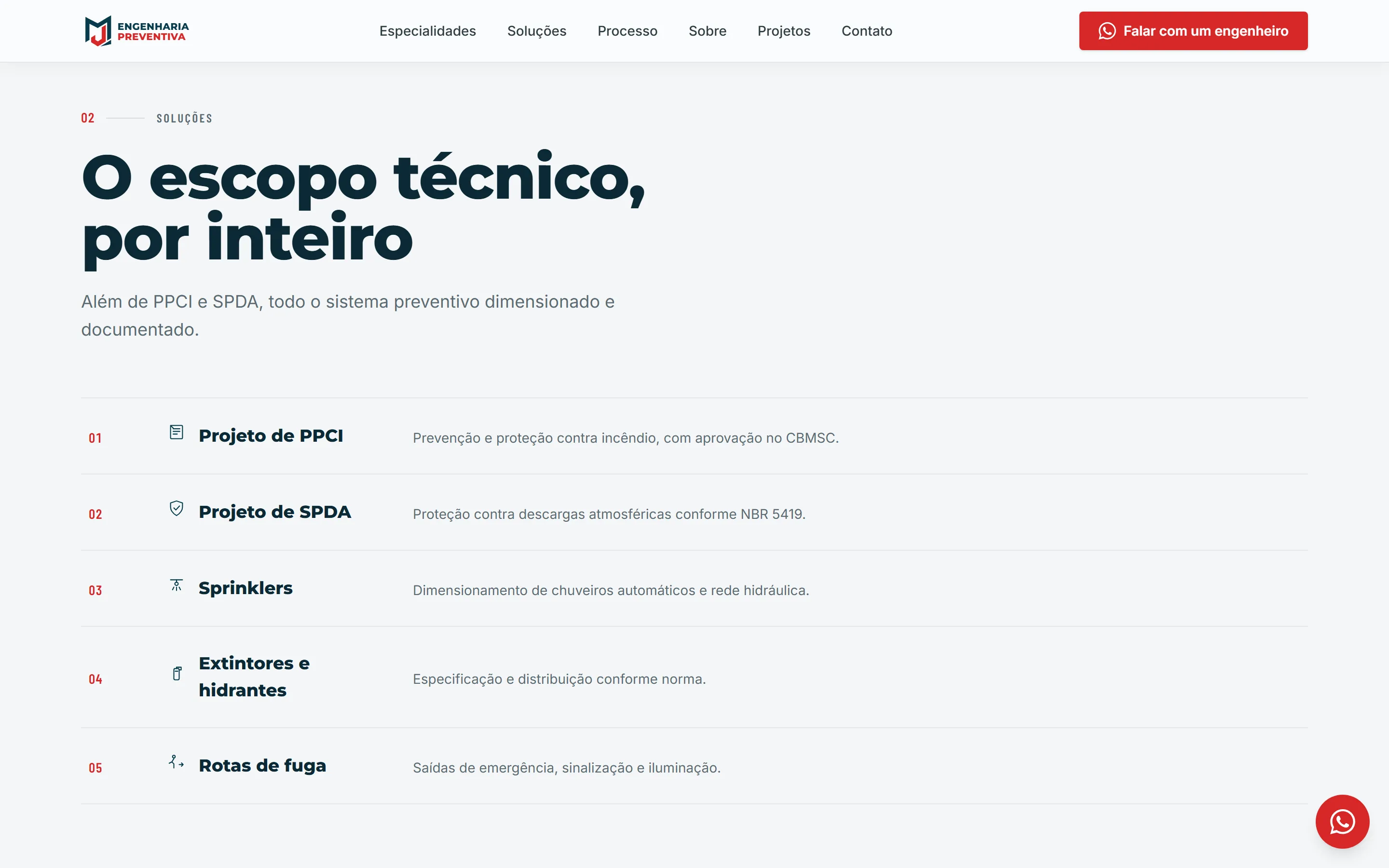MJ Engenharia — tela 2 do site