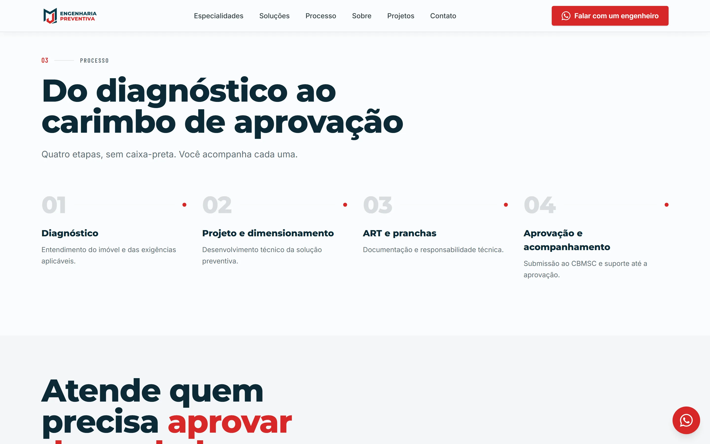 MJ Engenharia — tela 4 do site